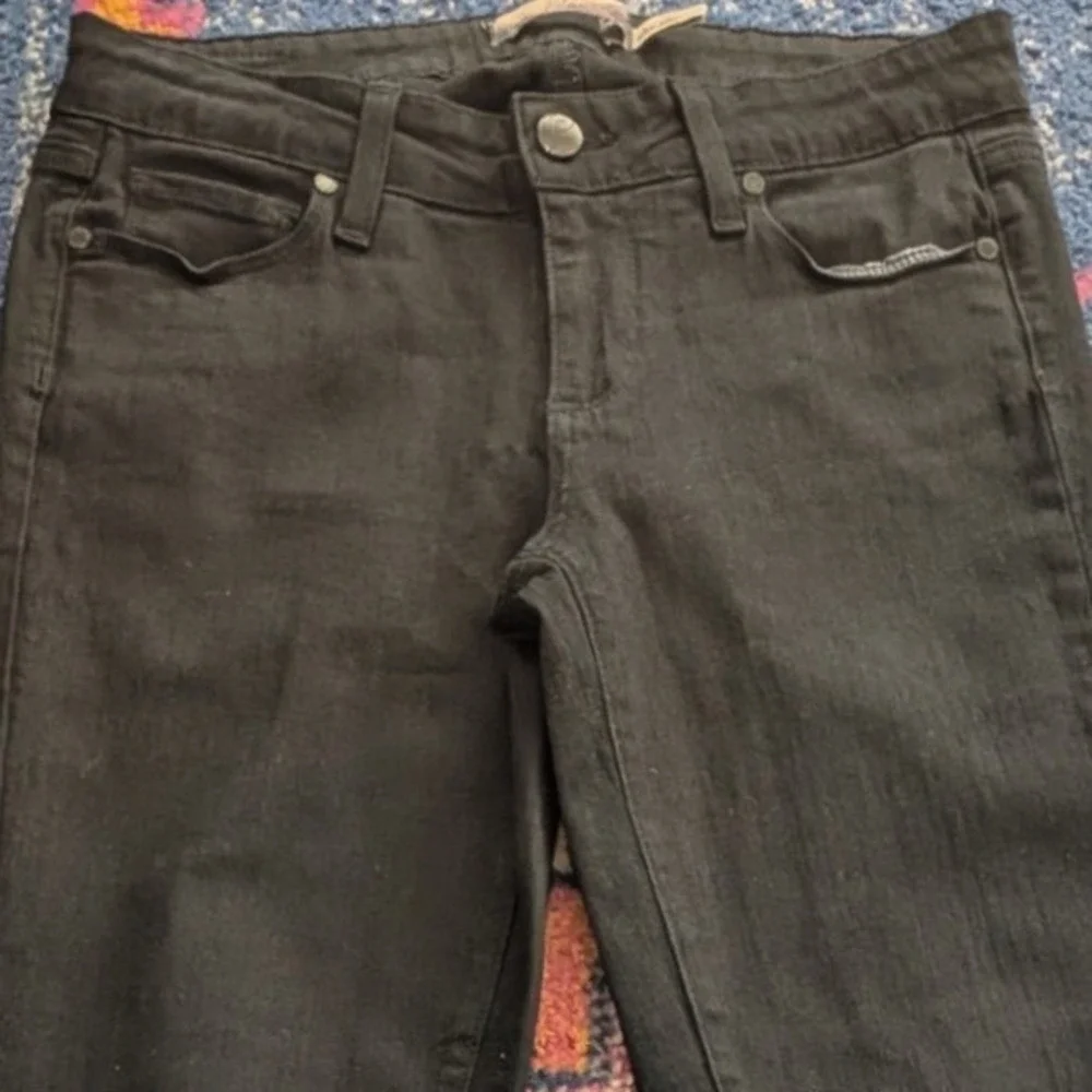 PAIGE Premium Denim Lou Lou Slim Straight Jeans Wmns Sz 28 Black USA Made Indie